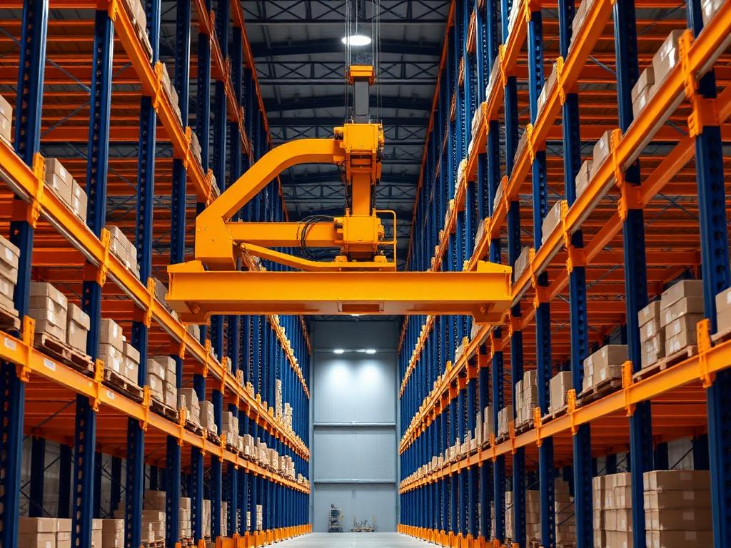 Stacker crane trong lối đi